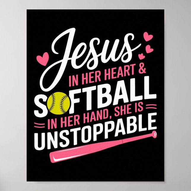 Jesus in ihrem Herzen und Softll in ihrer Hand Sof Poster (Vorne)