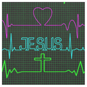 Jesus in meinem Herzen Rhythm-Kardiogramm Ärztlic Stoff