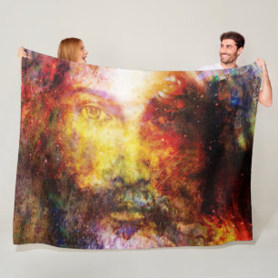 JESUS IN MULTI FARBE FLEECEDECKE