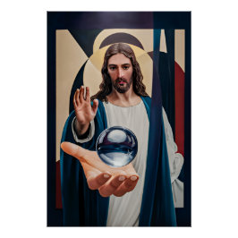 Jesus in neokubistischer Elegance Moderne Abstrakt Poster
