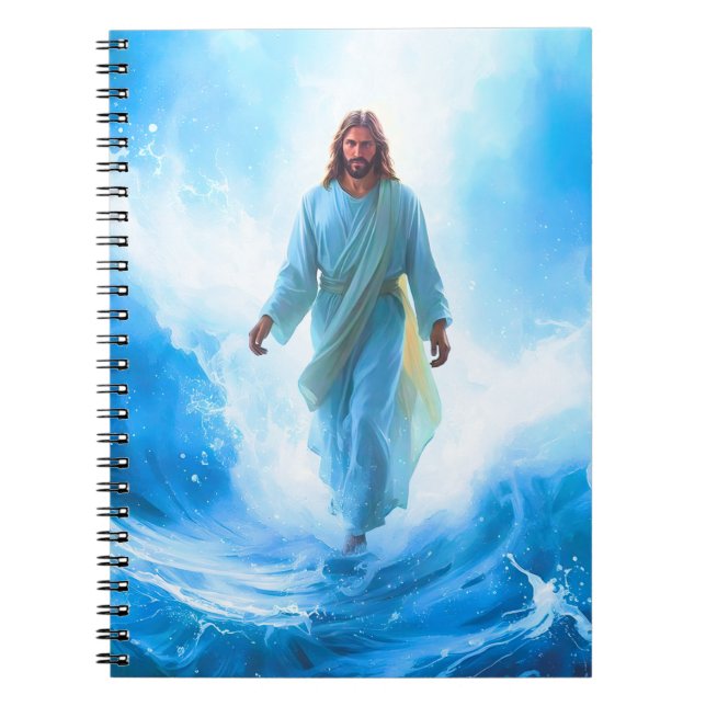 Jesus in Ocean notebook Notizblock (Vorderseite)
