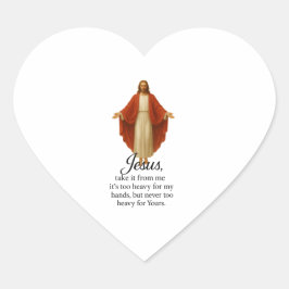 Jesus in Red and White Herz-Aufkleber