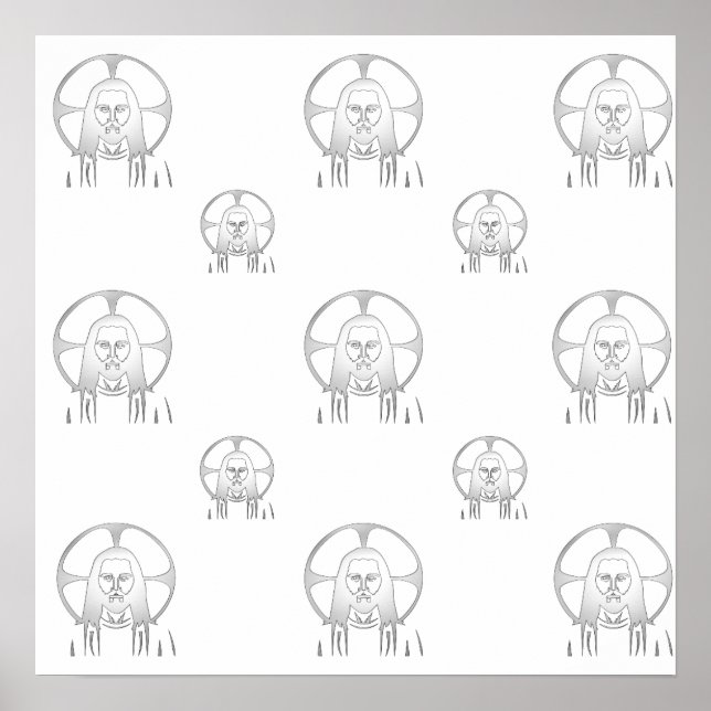 Jesus in Silver Poster (Vorne)