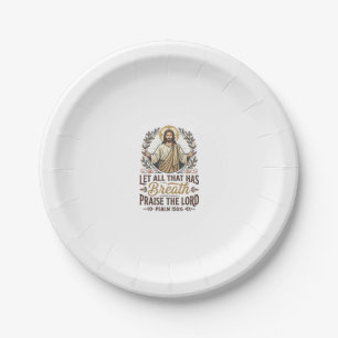 Jesus Indie Folk Akustik-Anbetungs-Grafik-T-Shirt Pappteller