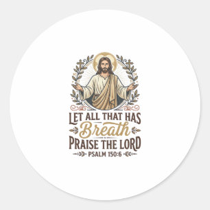 Jesus Indie Folk Akustik-Anbetungs-Grafik-T-Shirt  Runder Aufkleber