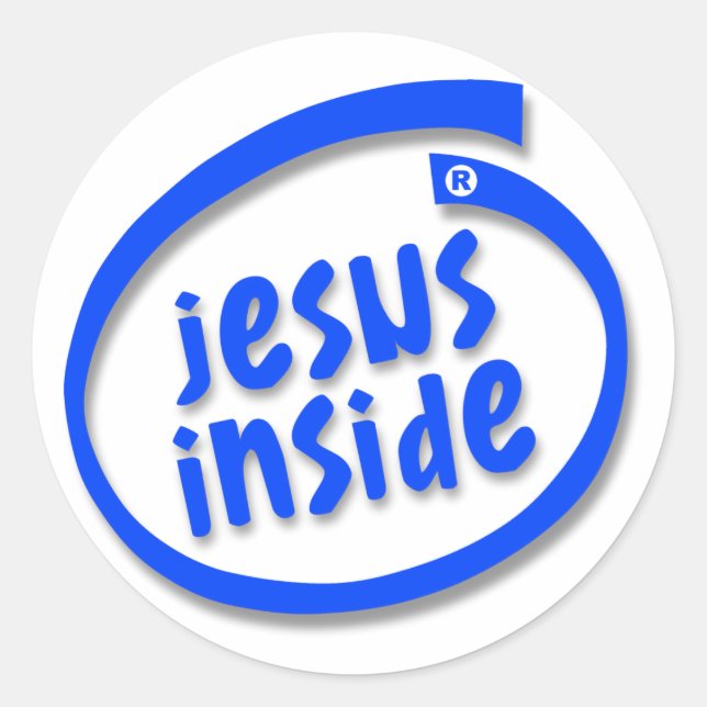 Jesus Innen Runder Aufkleber (Vorderseite)