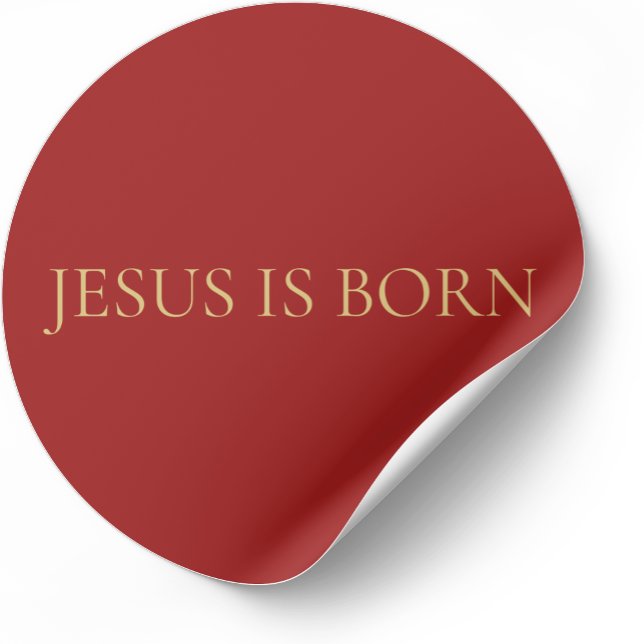 JESUS IS BORN Red Minimal Christmas Sticker #4  (Von Creator hochgeladen)