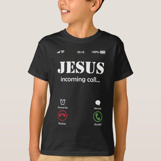 Jesus Is Calling Christian Faith T-Shirt (Vorderseite)