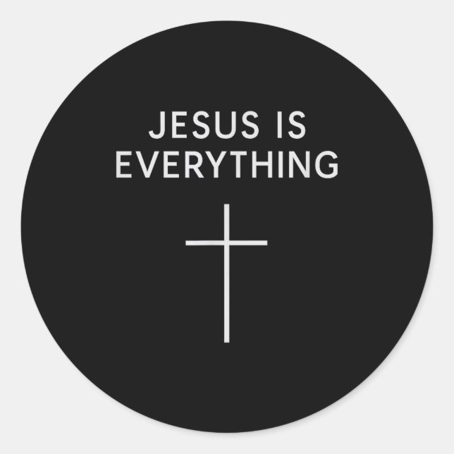 Jesus Is Everything Minimal Cross Christian Faith  Runder Aufkleber (Vorderseite)