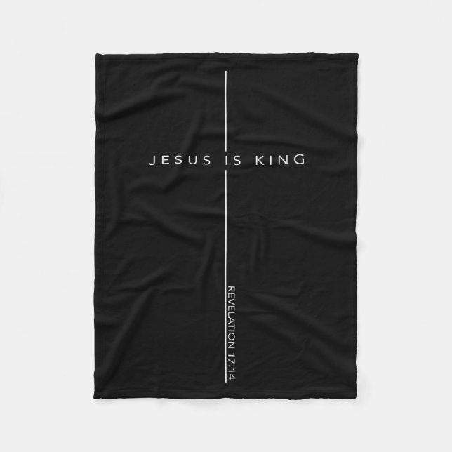 Jesus Is King Cross Christian Faith Bible Verse  Fleecedecke (Vorderseite)