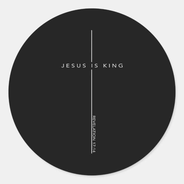 Jesus Is King Cross Christian Faith Bible Verse  Runder Aufkleber (Vorderseite)