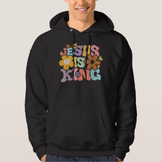 Jesus Is King Flower Hippie Colorful Hoodie