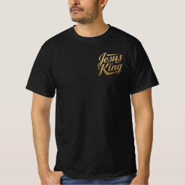 Jesus Is King Gold Font Christian Statement T-Shirt