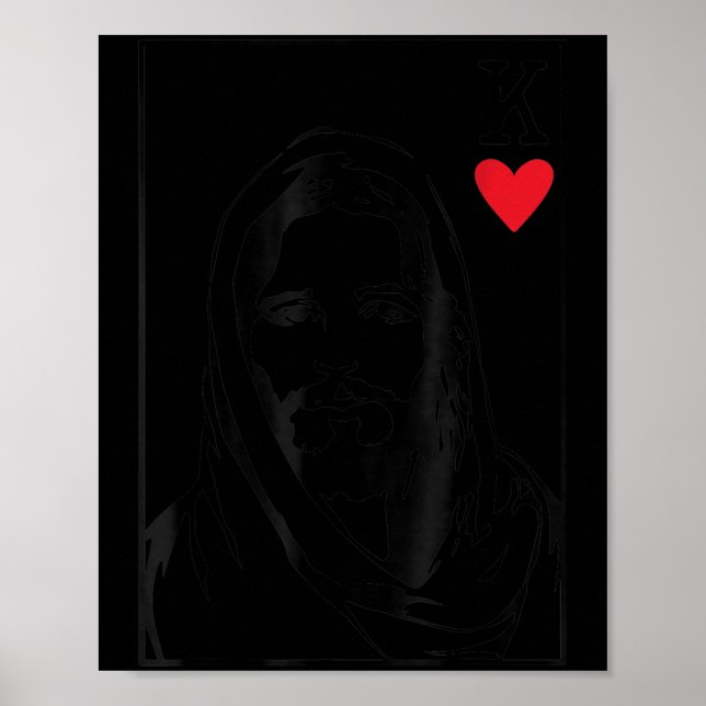 Jesus Is King Jesus King Of Hearts Card Christian  Poster (Vorne)