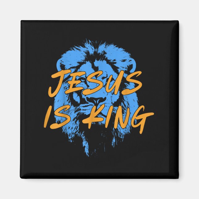 Jesus Is King Lion Of Judah Design Faith Tee  Magnet (Vorne)