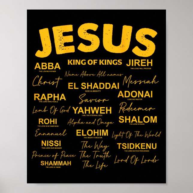 Jesus Is King Names Of God Hebrew Jesus Christian  Poster (Vorne)