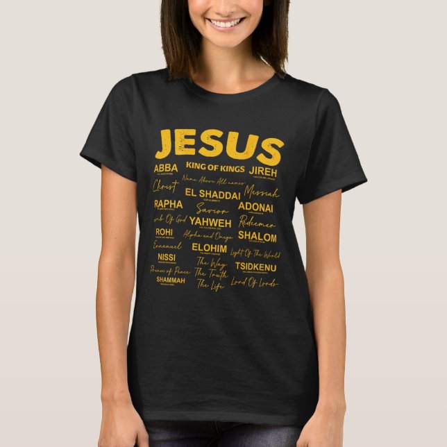 Jesus Is King Names Of God Hebrew Jesus Christian  T-Shirt (Vorderseite)