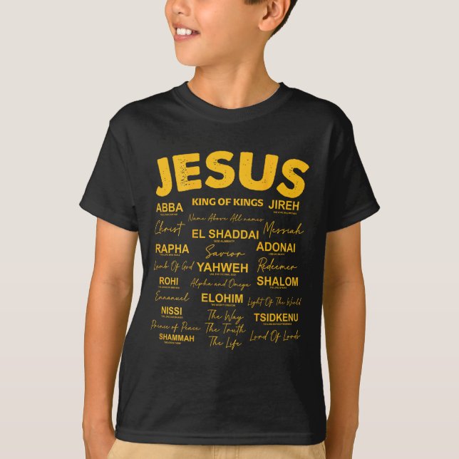 Jesus Is King Names Of God Hebrew Jesus Christian  T-Shirt (Vorderseite)