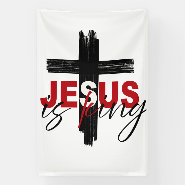 JESUS Is King Statement of Faith Artwork Banner (Vertikal)