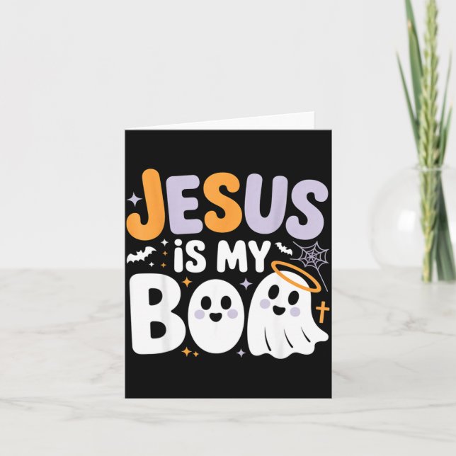 Jesus Is My Boo Cute Christian Halloween Ghost Fun Karte (Vorderseite)