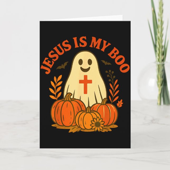 Jesus Is My Boo Shirt Cute Christian Ghost Hallowe Karte (Vorderseite)