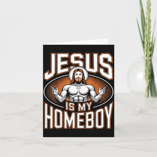 Jesus Is My Homeboy Religious Gym Christian Faith  Karte (Vorderseite)