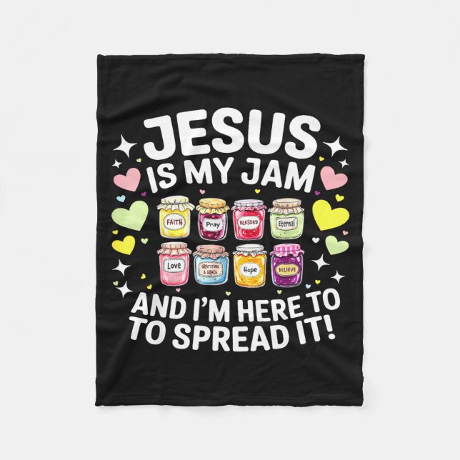 Jesus Is My Jam And Im Here To Spread Christian Bi Fleecedecke (Vorderseite)