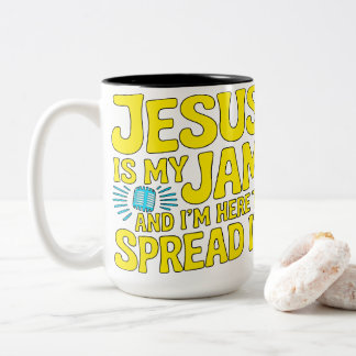 Jesus Is My Jam Funny Christian Faith Music Zweifarbige Tasse