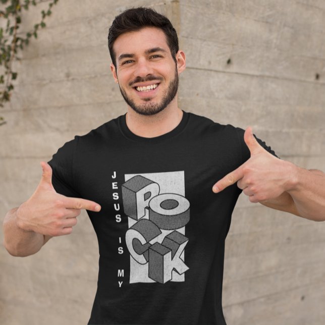 JESUS IS MY ROCK Isometric Christian T-Shirt (Von Creator hochgeladen)