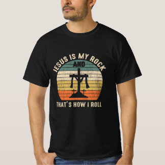 Jesus Is My Rock Jesus Lover Cross Christian Faith T-Shirt