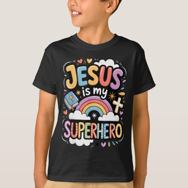 Jesus Is My Superhero  T-Shirt (Vorderseite)