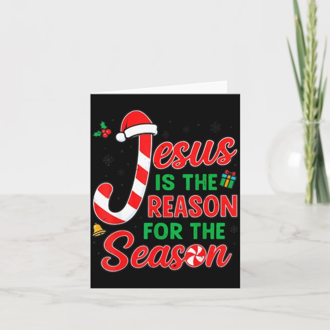 Jesus Is Reason For Season Christian Christmas Pjs Karte (Vorderseite)