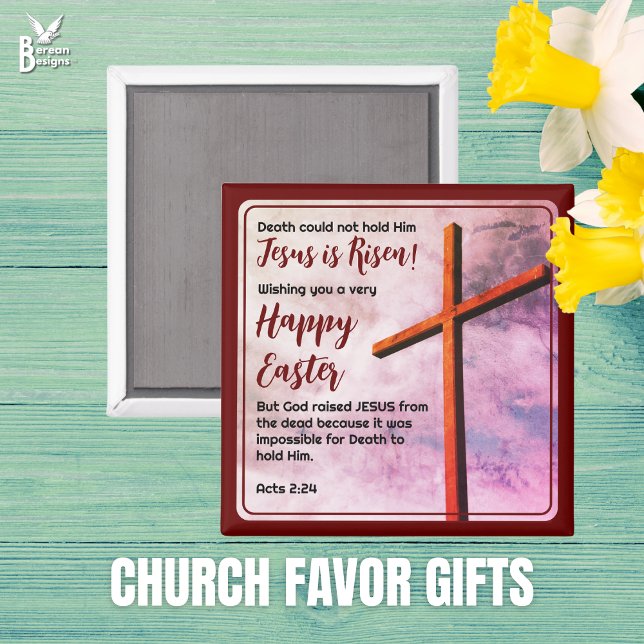 JESUS IS RISEN Christlich Ostern Gefallen Magnet (JESUS IS RISEN Happy Easter magnet, ideal for church favor gifts. Matching gifts available.)