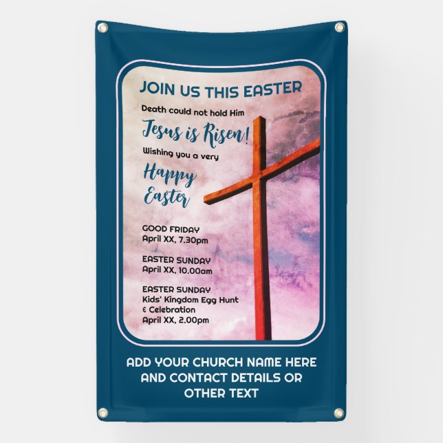 JESUS IS RISEN Christliche Osterdekoration Banner (Vertikal)