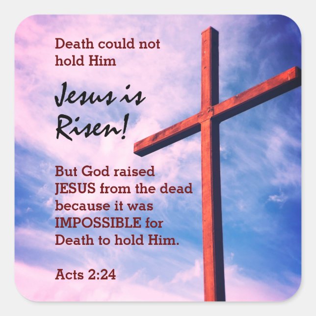 JESUS IS RISEN Oaster Quadratischer Aufkleber (Vorderseite)