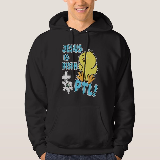 Jesus Is Risen PTL! Christian Easter Cute Yellow C Hoodie (Vorderseite)
