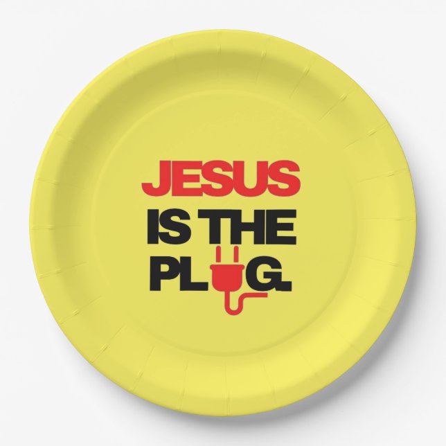 Jesus is the Plug Plate Pappteller (Vorderseite)
