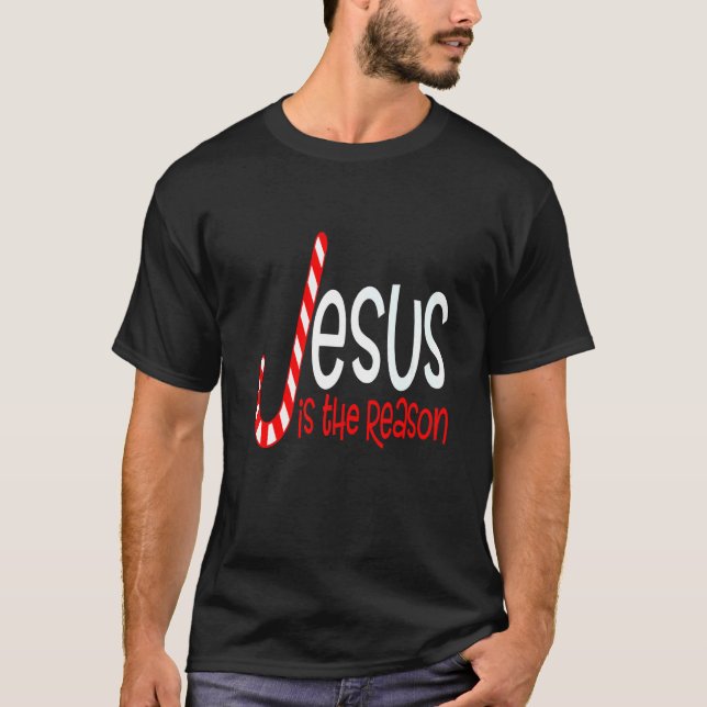 Jesus Is The Reason Christian Religious Christmas  T-Shirt (Vorderseite)