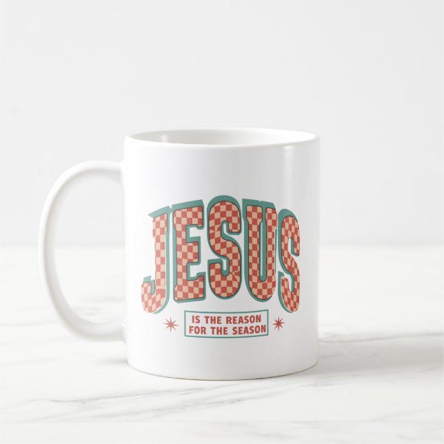 Jesus Is The Reason Christmas Christian Retro  Kaffeetasse (Links)