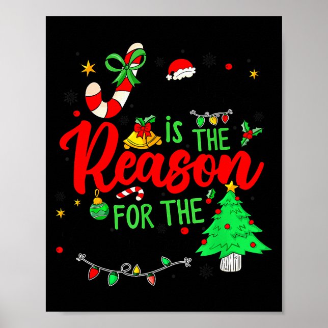 Jesus Is The Reason For Season Christmas Family Pa Poster (Vorne)