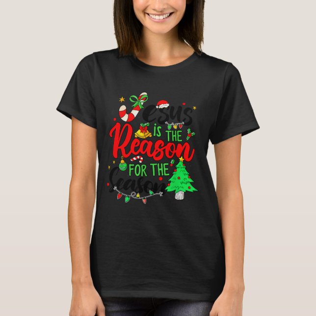 Jesus Is The Reason For Season Christmas Family Pa T-Shirt (Vorderseite)