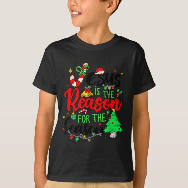 Jesus Is The Reason For Season Christmas Family Pa T-Shirt (Vorderseite)