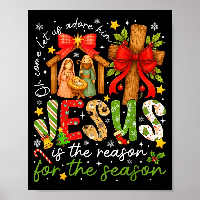Jesus Is The Reason For The Season Christian Chris Poster (Vorne)