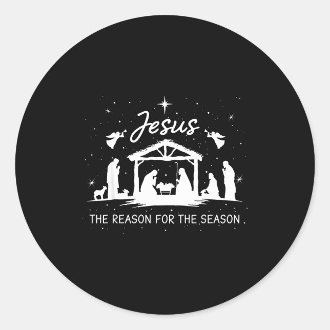 Jesus Is The Reason For The Season Christmas Xmas  Runder Aufkleber (Vorderseite)