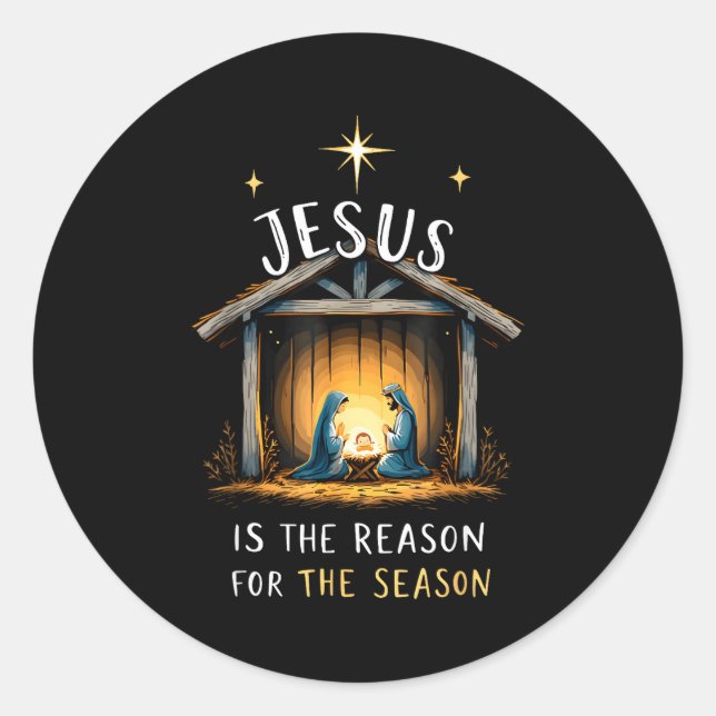 Jesus Is The Reason For The Season Christmas Xmas  Runder Aufkleber (Vorderseite)