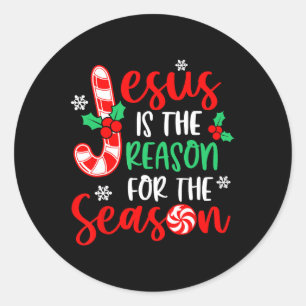 Jesus Is The Reason For The Season Christmas Xmas Runder Aufkleber