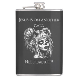 Jesus ist am anderen Telefon – Succubus-Backup Flachmann