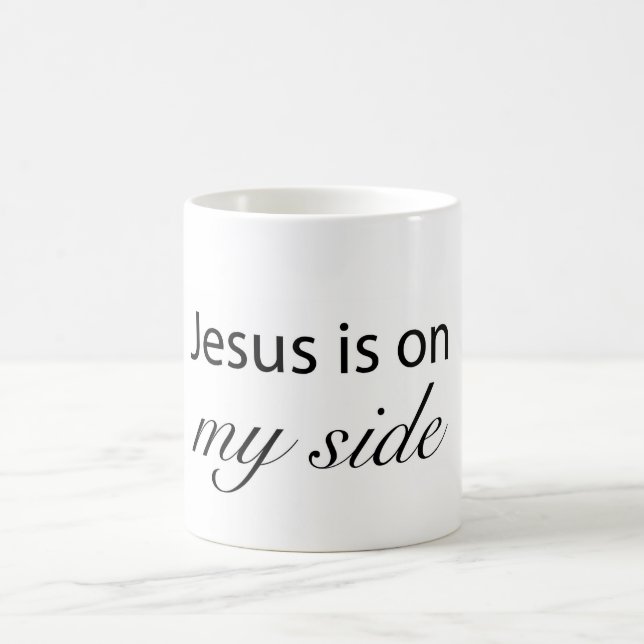 Jesus ist auf meiner Seite Kaffeetasse (Mittel)
