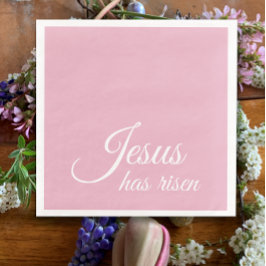 Jesus ist auferstanden | Benutzerdefiniertes rosa  Serviette