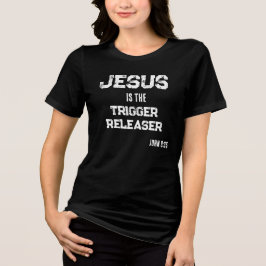 Jesus ist Auslöser Befreier Bibel Schrift Glaube Tri-Blend Shirt